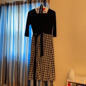 Black and Grey Checked Dress